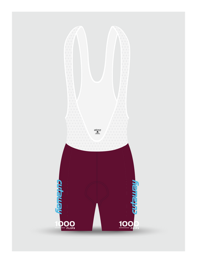 1K Flips Team Bib Shorts - Maroon