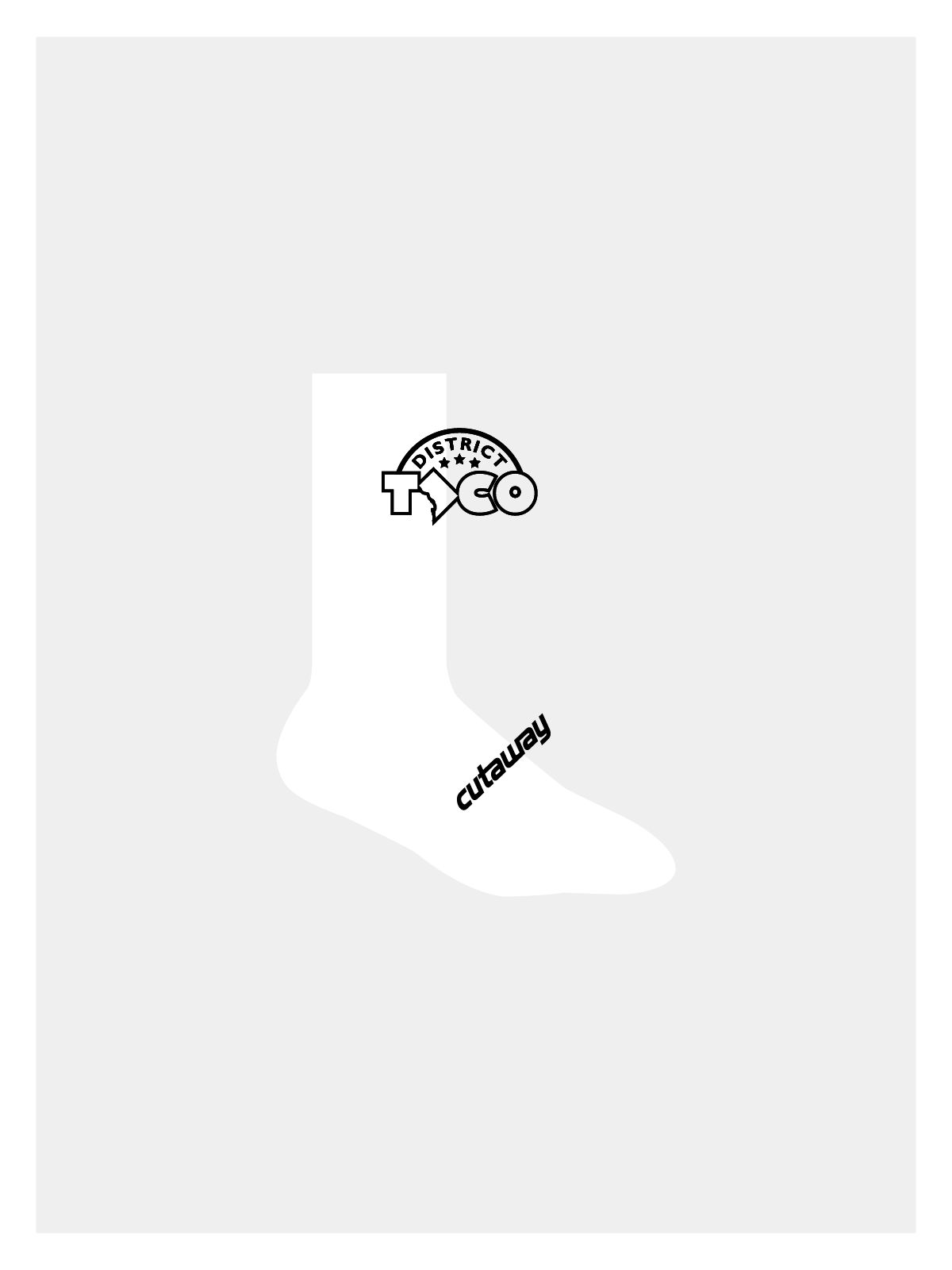 District Taco 7" Sock - WHITE